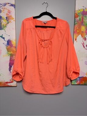 *3 for $15* SALE*American Eagle Outfitters Orange Tie Front Blouse XL